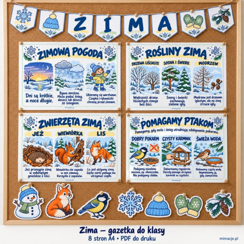 Zima — gazetka szkolna, osiem stron A4