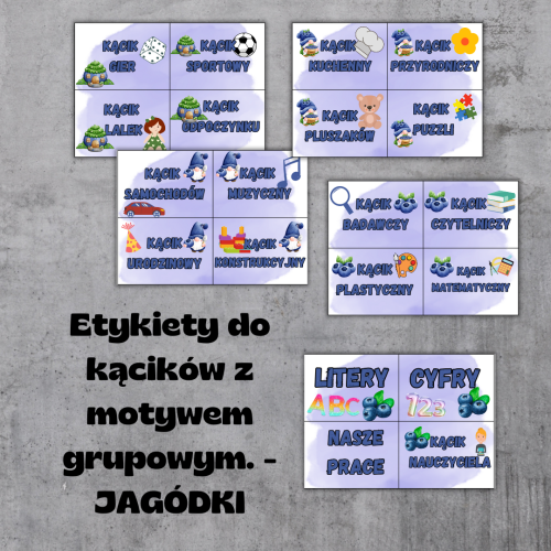 Etykiety do kącików z motywem grupowym. - DELFINKI (1).png